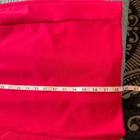 NWT Calvin Klein Hot Pink Pleated Puff Sleeve Dress Size 2 - Picture 13 of 15